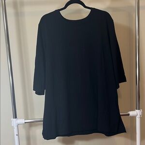 Elegant Black Three Quarter Sleeve Sleeve Women's Top